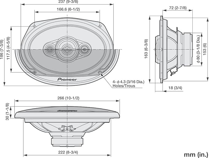 PIONEER TS-A6968S بلندگو بیضی پایونیر سایز 9×6