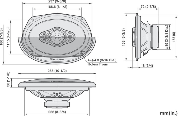 PIONEER TS-A6978S بلندگو بیضی پایونیر سایز 9×6