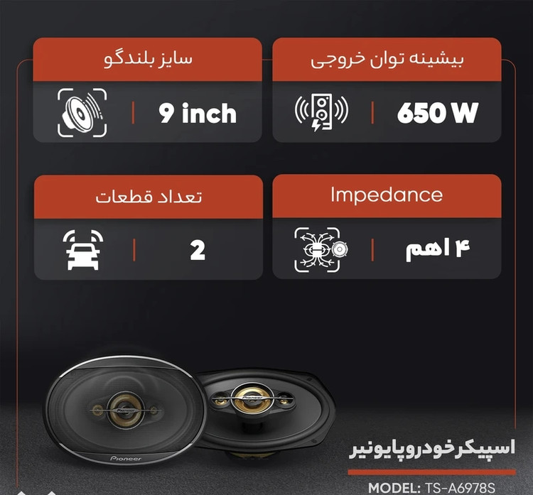 PIONEER TS-A6978S بلندگو بیضی پایونیر سایز 9×6