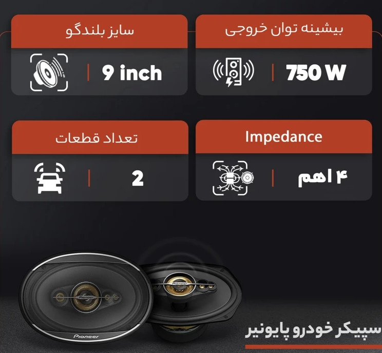 PIONEER TS-A6998S بلندگو بیضی پایونیر سایز 9×6