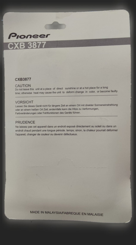 Pioneer CXB 3877 ریموت کنترل پایونیر طرح خلبانی